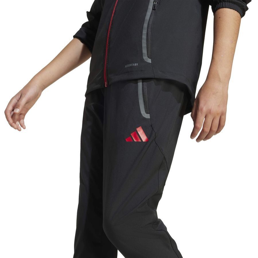 Liverpool Training Trousers Tiro 25 Competition Vis Tech Travel - Black/Strawberry Red Kids-SoccerKits Hub | Buy Soccer Jerseys Online